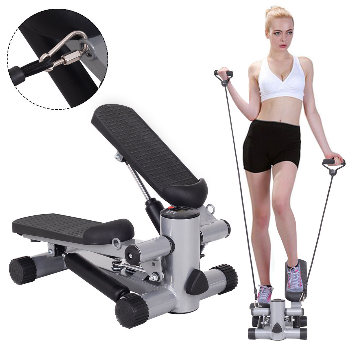 Goplus aerobic fitness step air stair climber twister stepper exercise machine clearance