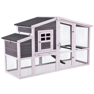 Goplus 75 Large Deluxe Wooden Chicken Coop Backyard Nest Box Hen