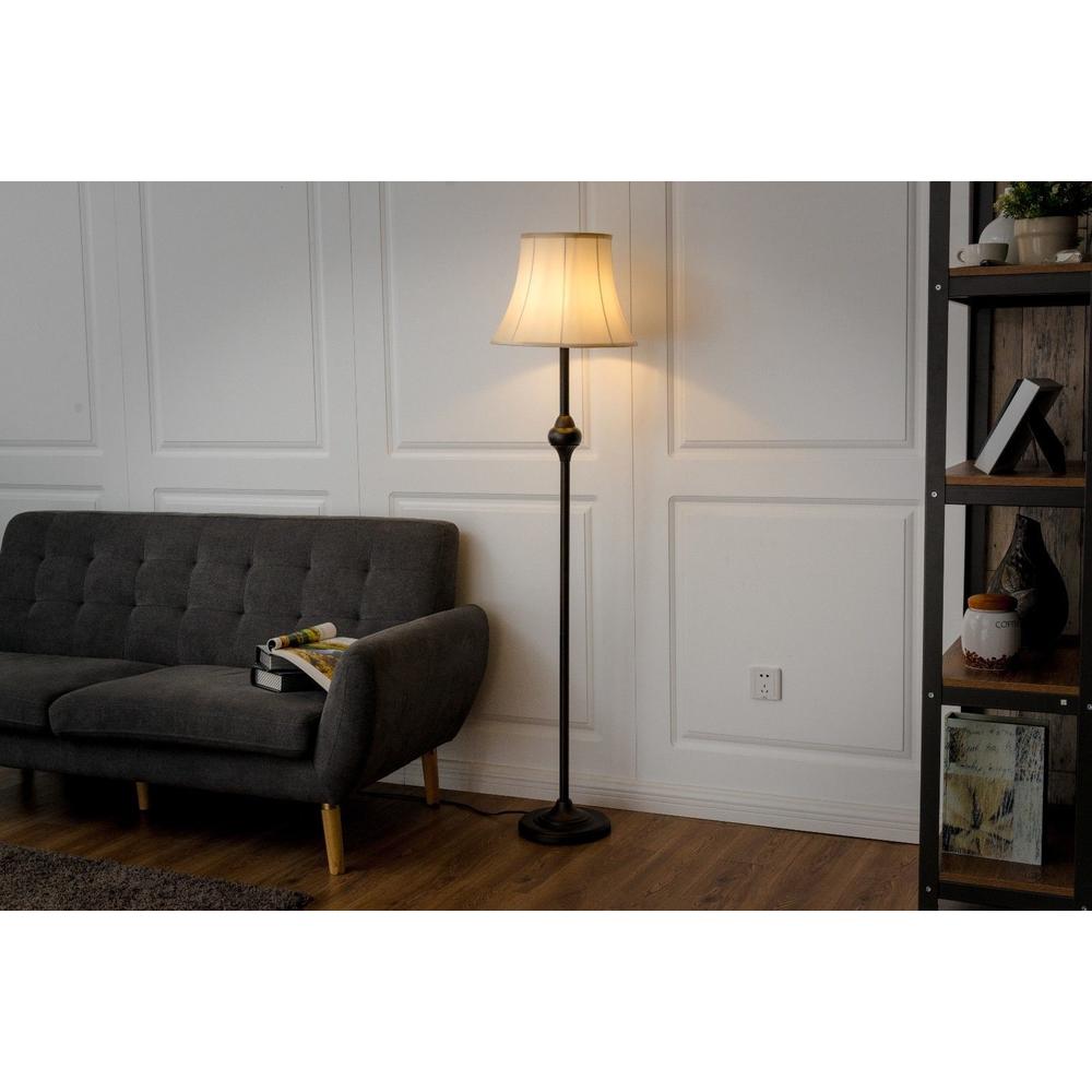Goplus Bronze Modern Floor Lamp Light Lighting Livingroom Bedroom Décor w/ LED Bulb