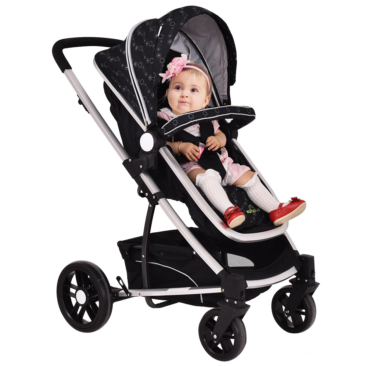 costway 2 in1 foldable baby stroller