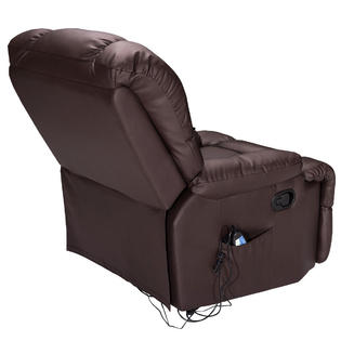 Goplus Recliner Massage Sofa Chair Deluxe Ergonomic Lounge Couch Heated W Control Brown