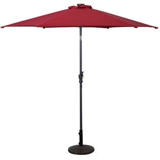 Goplus Op2804 9ft Patio Solar Umbrella Led Patio Market Steel Tilt W Crank Outdoor Goplus New