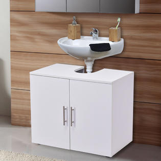 Goplus Non Pedestal Under Sink Bathroom Storage Vanity Cabinet Space Saver Organizer