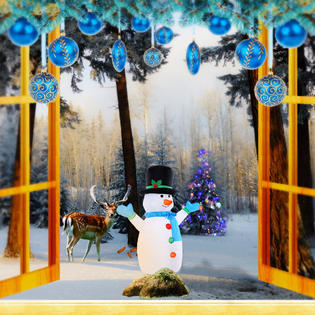 Goplus 4 Ft Airblown Inflatable Christmas Snowman Decoration