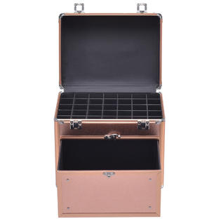 Goplus Nail Polish Beauty Makeup Case Panel Travel Train Organizer