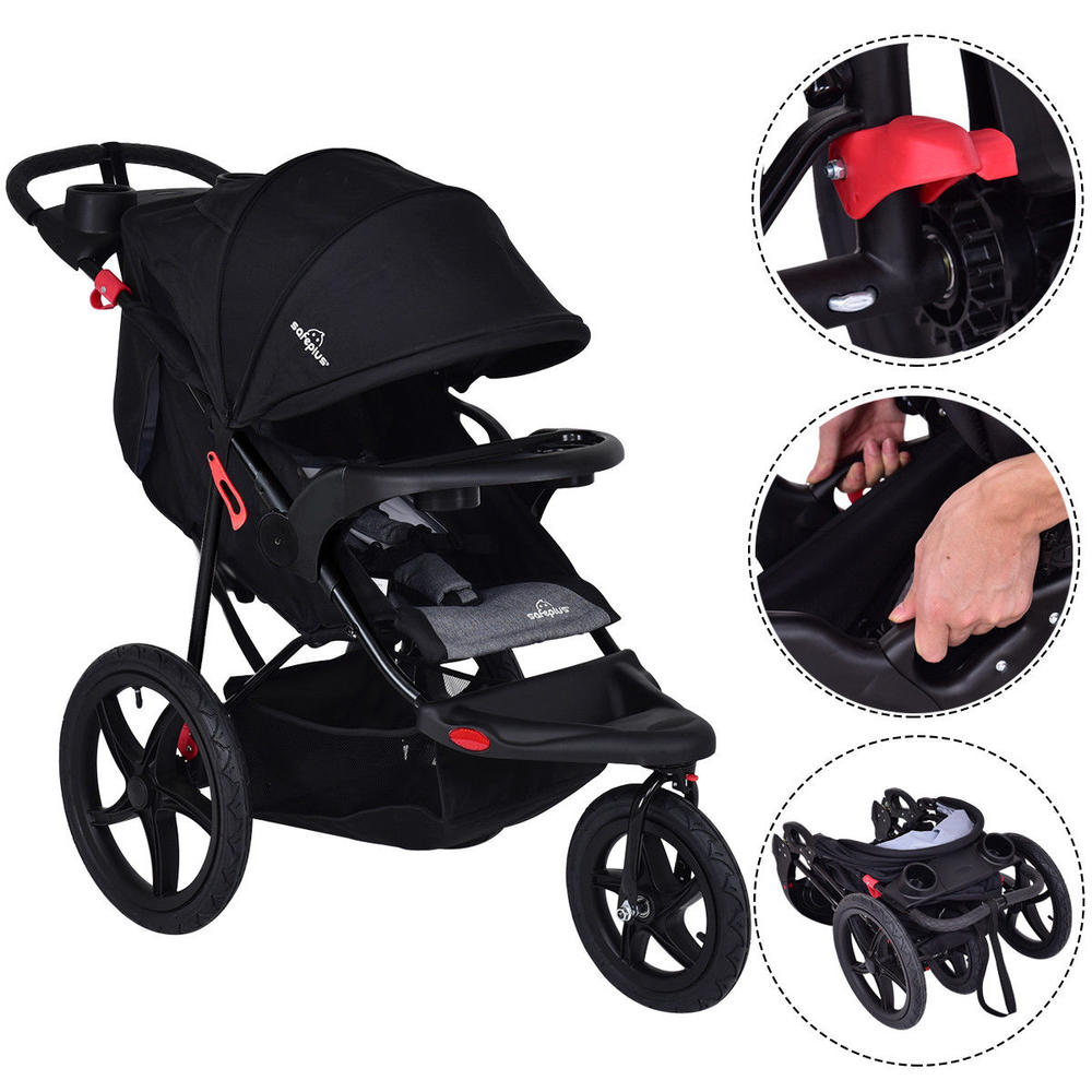 Safeplus Foldable Lightweight Infant Baby Stroller Jogger Allterrain w
