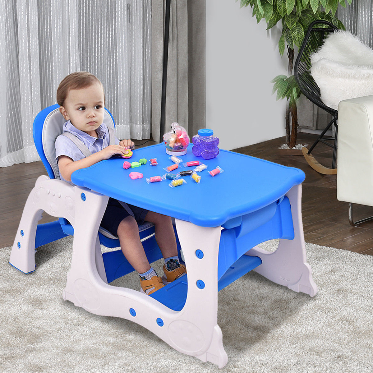 3 in 1 baby high chair convertible play table