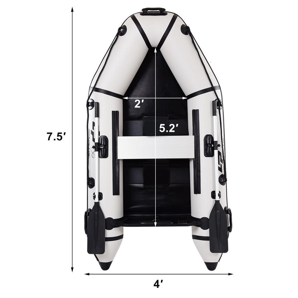 Goplus 2 Person 7.5FT Inflatable Dinghy Boat Fishing Tender Rafting ...