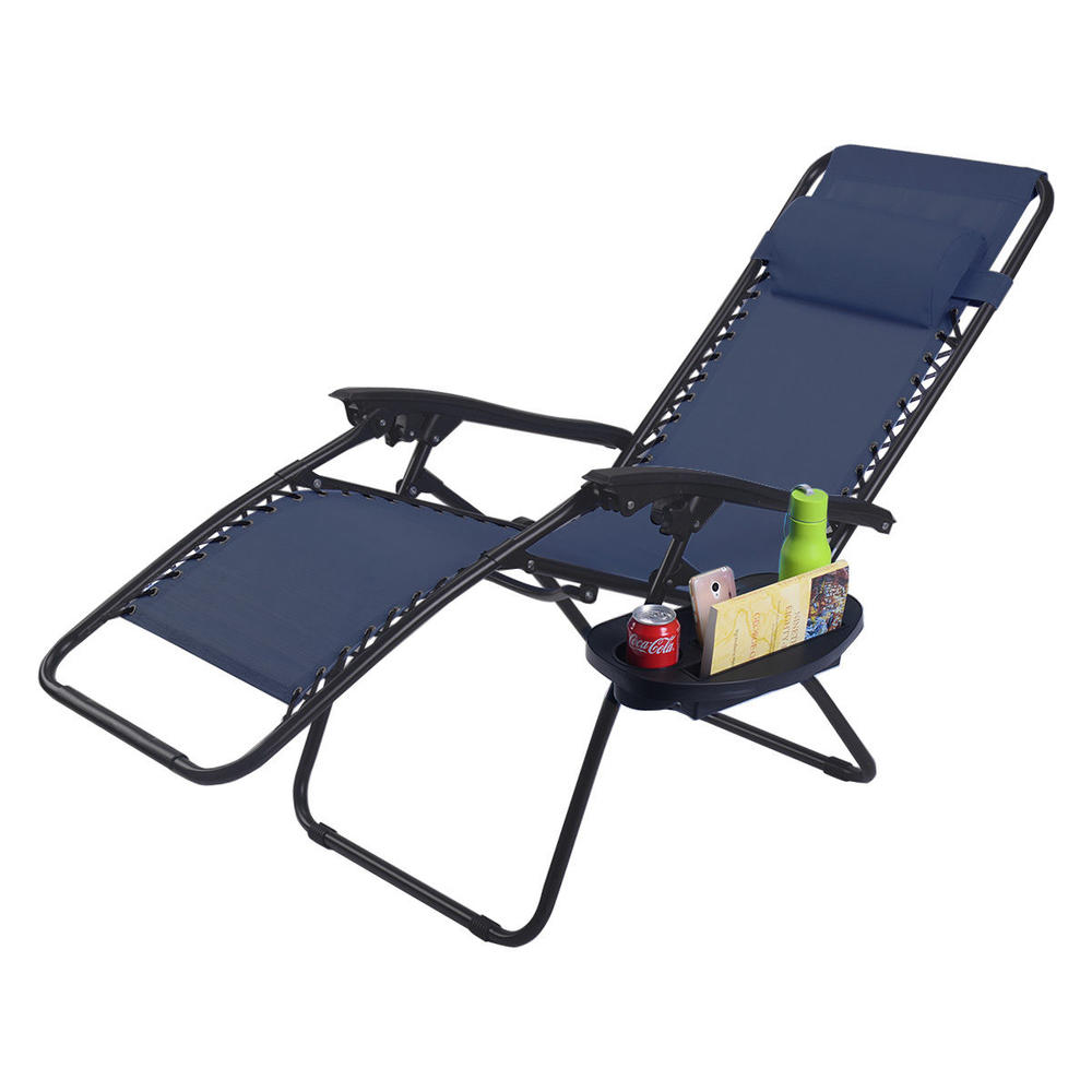 Goplus Folding Zero Gravity Reclining Lounge Chair Outdoor Beach Patio