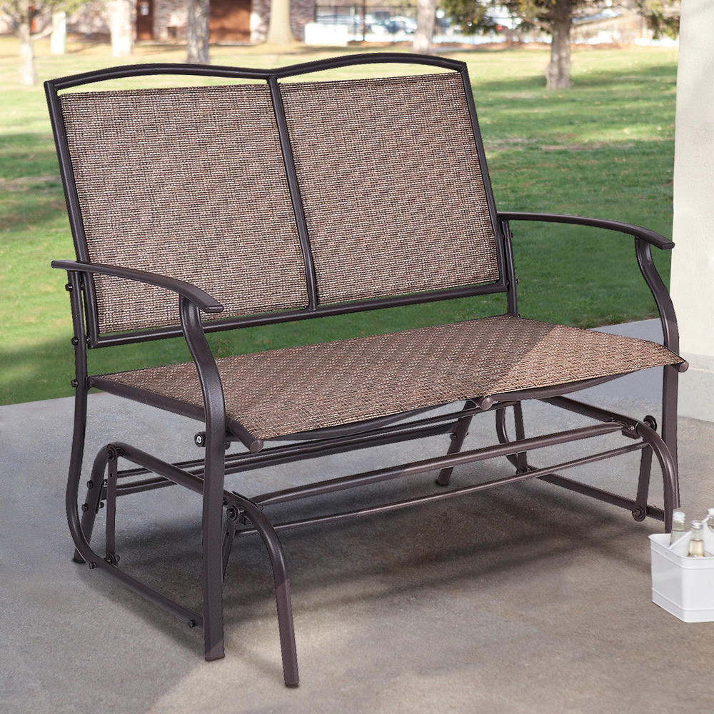 Costway Patio Glider Rocking Bench Double 2 Person Chair Loveseat Armchair Backyard New