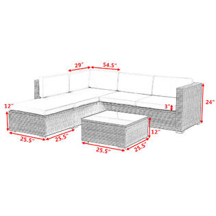 Goplus HW54429 4 PCS Outdoor Patio Rattan Wicker Furniture ...