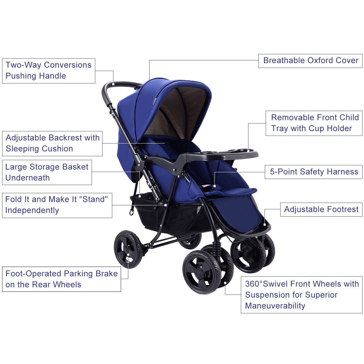 two way foldable stroller