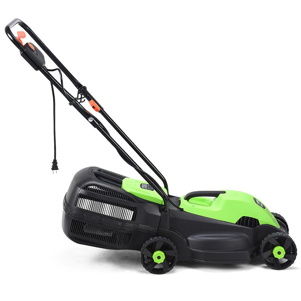 Goplus 12 Amp 13-Inch Electric Push Lawn Corded Mower With Grass Bag Green