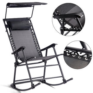 zero rocker rocking gravity porch folding chair sunshade furniture goplus canopy zoom