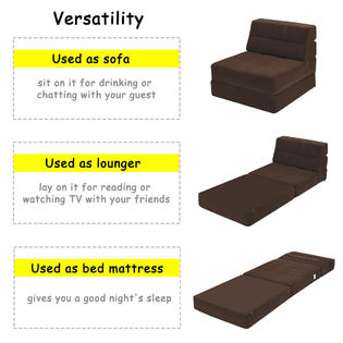 Goplus Hw58039 Tri Fold Fold Down Chair Flip Out Lounger