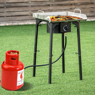 Goplus OP70515 Portable Propane 100,000-BTU Single Burner Outdoor Camp  Stove w Adjustable Legs