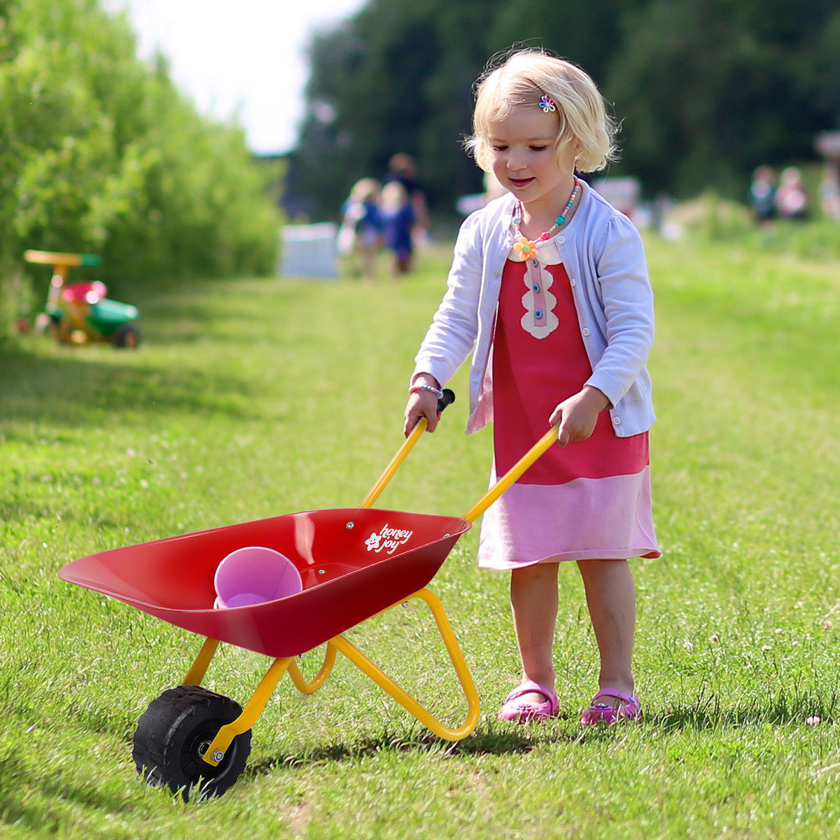 child size metal wheelbarrow