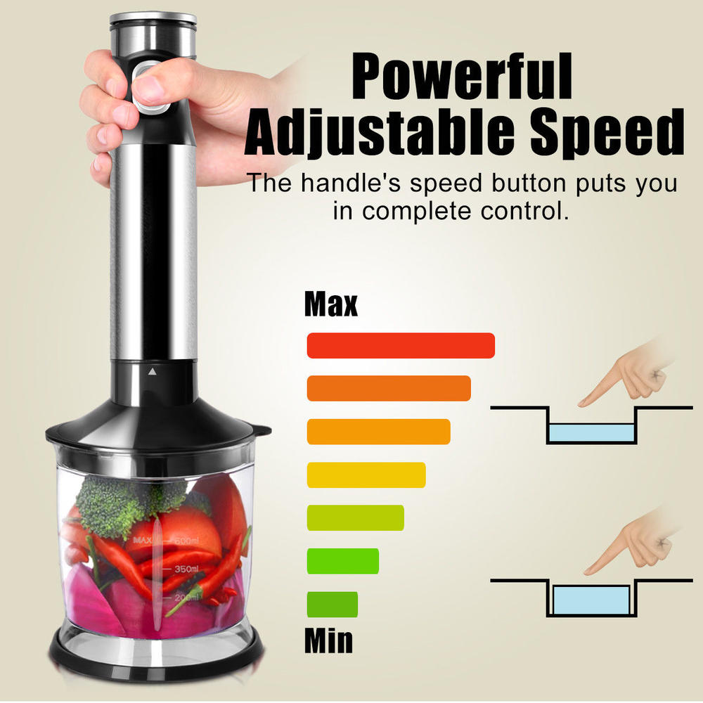 Goplus 1000W Immersion Hand Blender Set Variable Speed Chopper Whisk