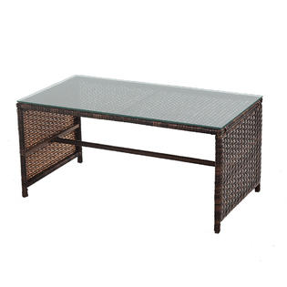 Goplus Hw57031 4 Pc Rattan Patio Furniture Set Garden Lawn Sofa Cushioned Seat Wicker Sofa New