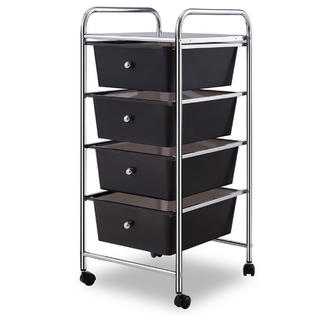 Goplus Hw55240 4 Drawers Metal Rolling Storage Cart Scrapbook