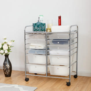 Goplus 12 Storage Drawer Rolling Cart Studio Organizer Bins