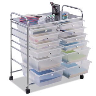 Goplus 12 Storage Drawer Rolling Cart Studio Organizer Bins