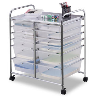 Goplus 12 Storage Drawer Rolling Cart Studio Organizer Bins