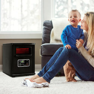 Goplus EP21683 1500W Electric Portable Infrared Quartz Space Heater Remote  Black New