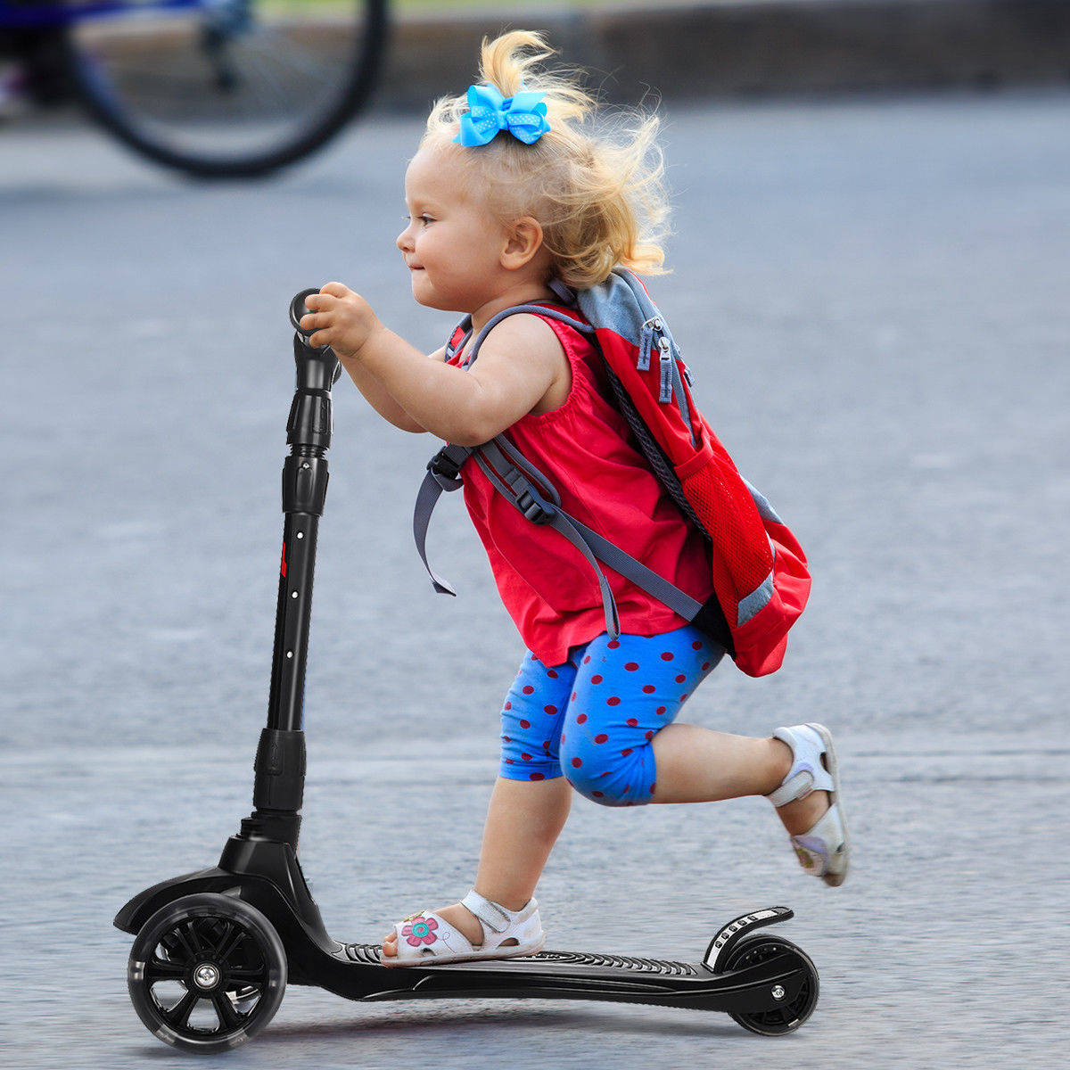 boys folding scooter