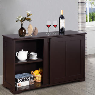 Goplus Kitchen Cabinet Sideboard Buffet Cupboard Wood ...