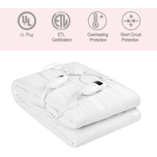 Goplus Electric Heated Mattress Pad Safe Twin/Full/Queen/King 8 Temperature  10h Timer