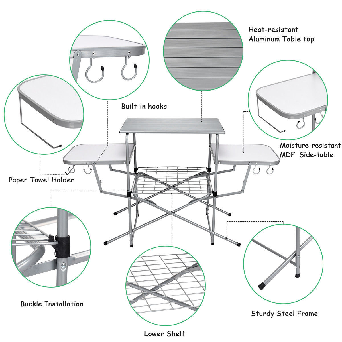 heat resistant folding table