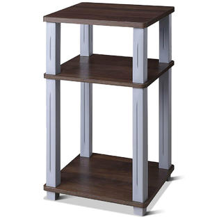 Goplus 3 Tier Square Storage Shelves End Table Night Stand Display