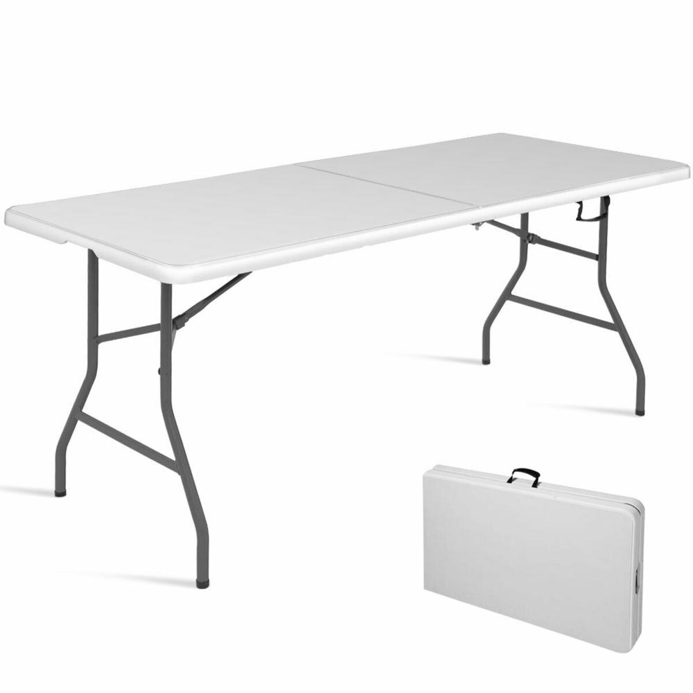 Goplus 6' Folding Table Portable Plastic Indoor Outdoor Picnic Party Dining Camp Tables