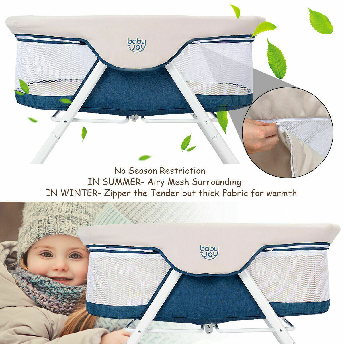 portable newborn rocking foldaway baby bassinet crib