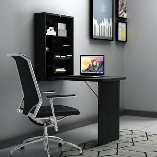 Goplus Wall Mounted Fold Out Convertible Floating Desk Writing