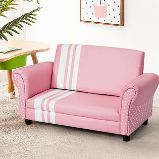 Costway Pink Foldable Kids Princess Sofa Chair Couch Armchair Love