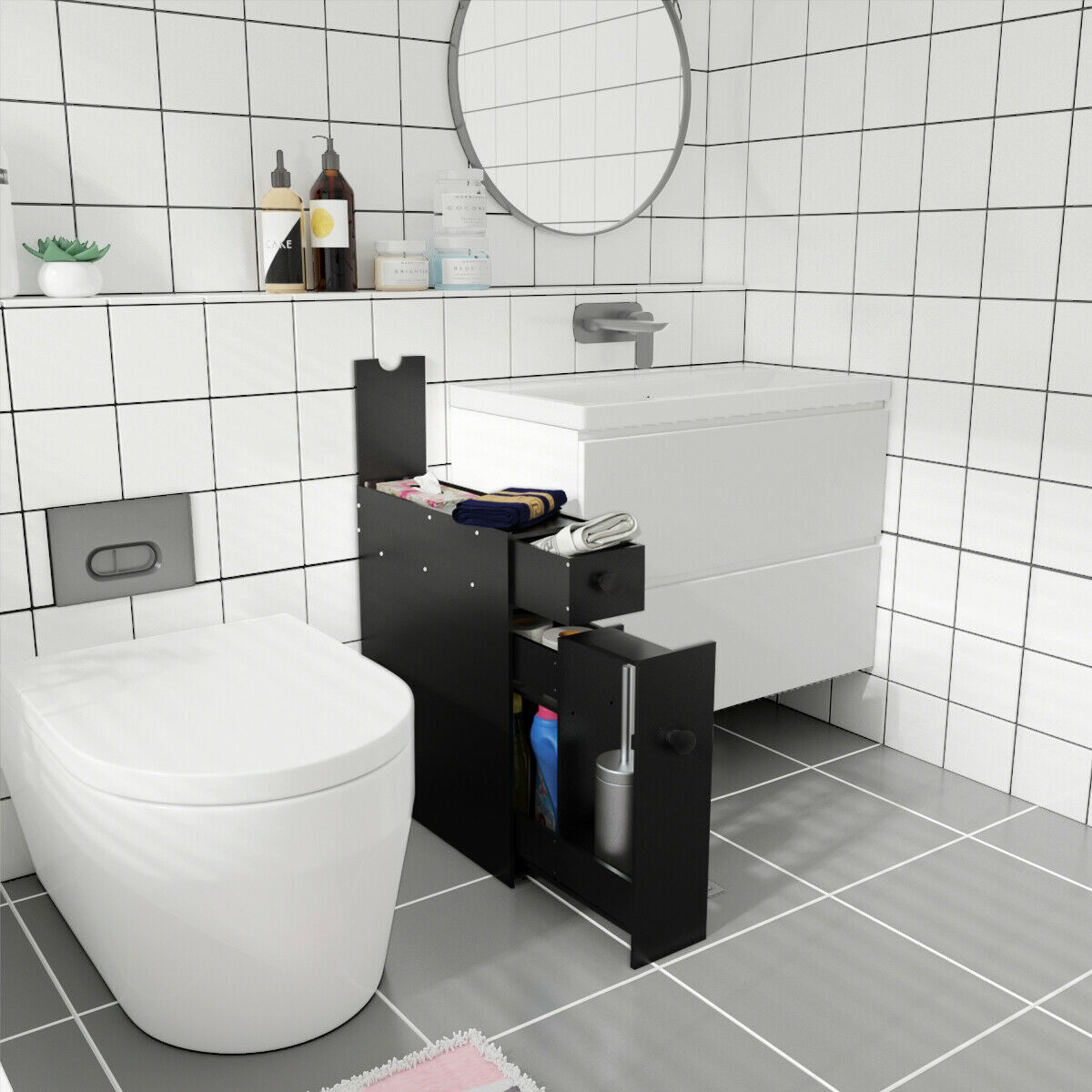 Black Bathroom Cabinets And Storage Units – Rispa