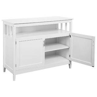 Goplus Modern Kitchen Storage Cabinet Buffet Server Table Sideboard Dining Wood White