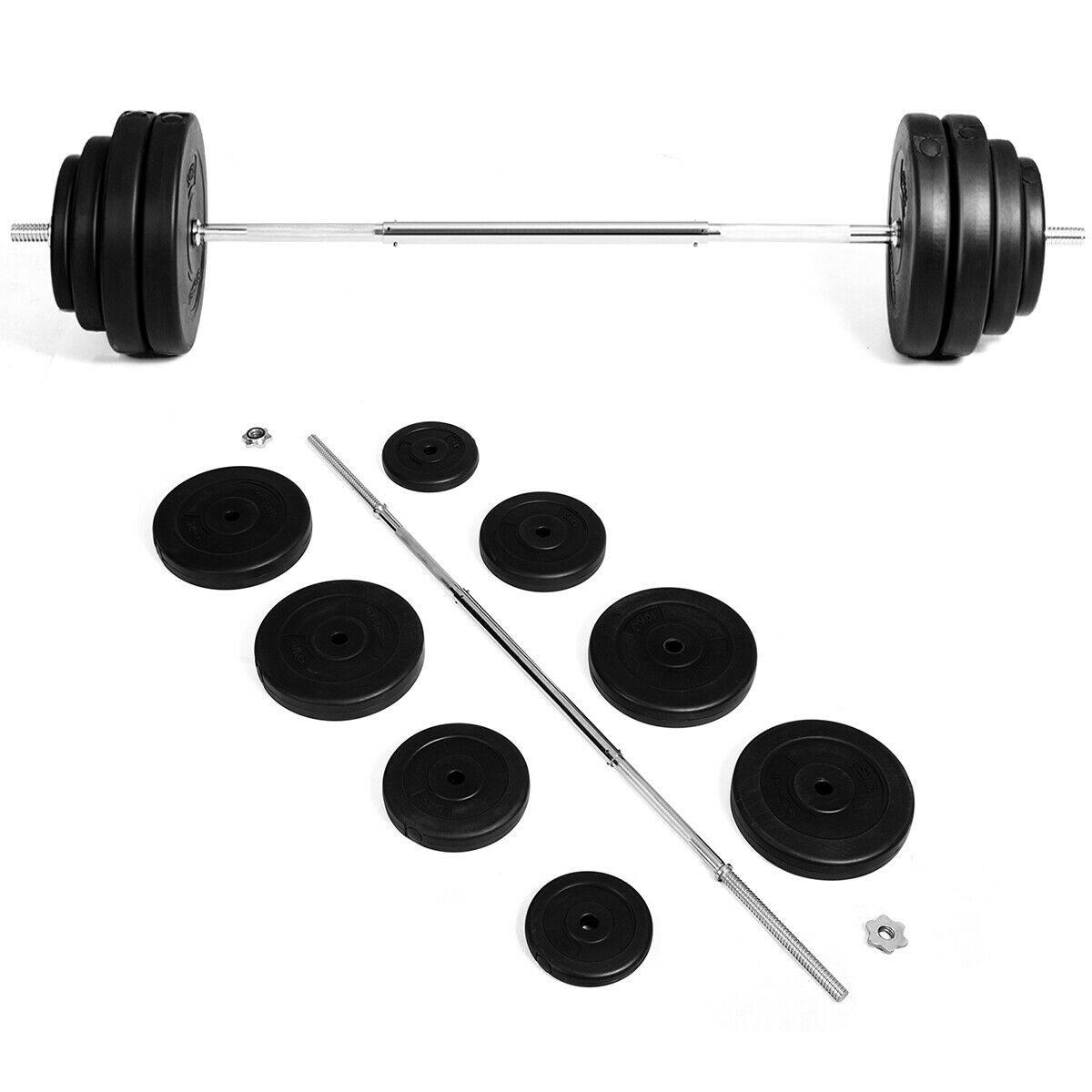 132 lbs gym lifting exercise barbell dumbbell set clearance
