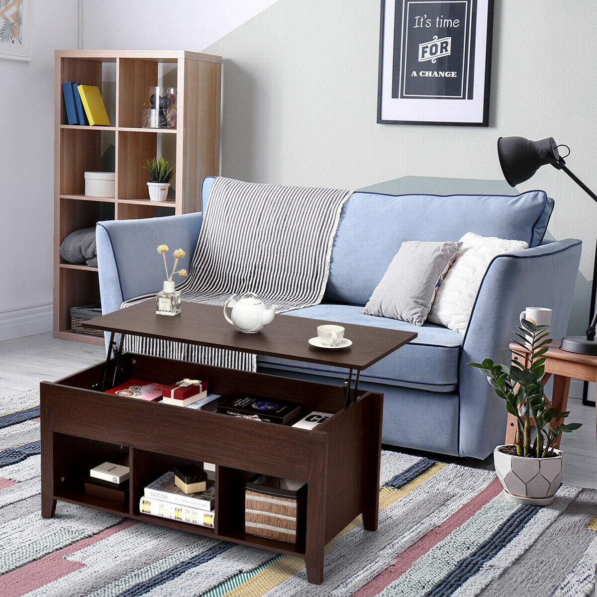 Costway Lift Top Coffee Table W Hidden Storage And Lower Shelf Living Room Home Decor