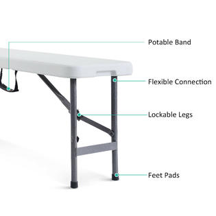 Goplus Op2776 6 Portable Plastic In Outdoor Picnic Party Camping Dining Folding Bench