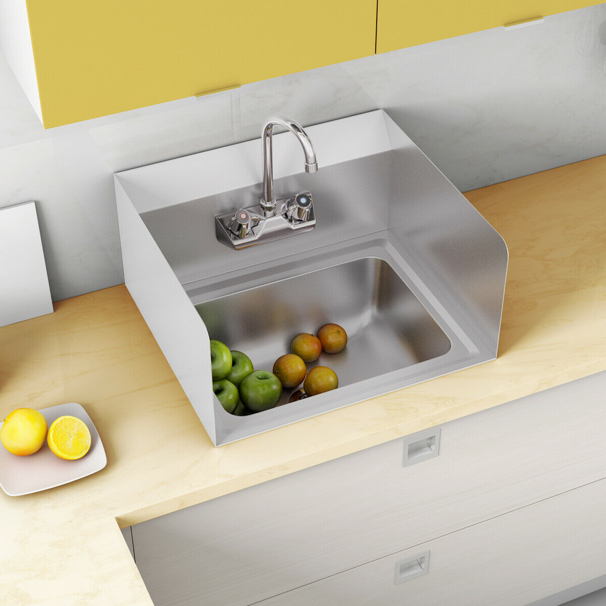 Goplus Stainless Steel Hand Washing Sink Nsf Commercial With