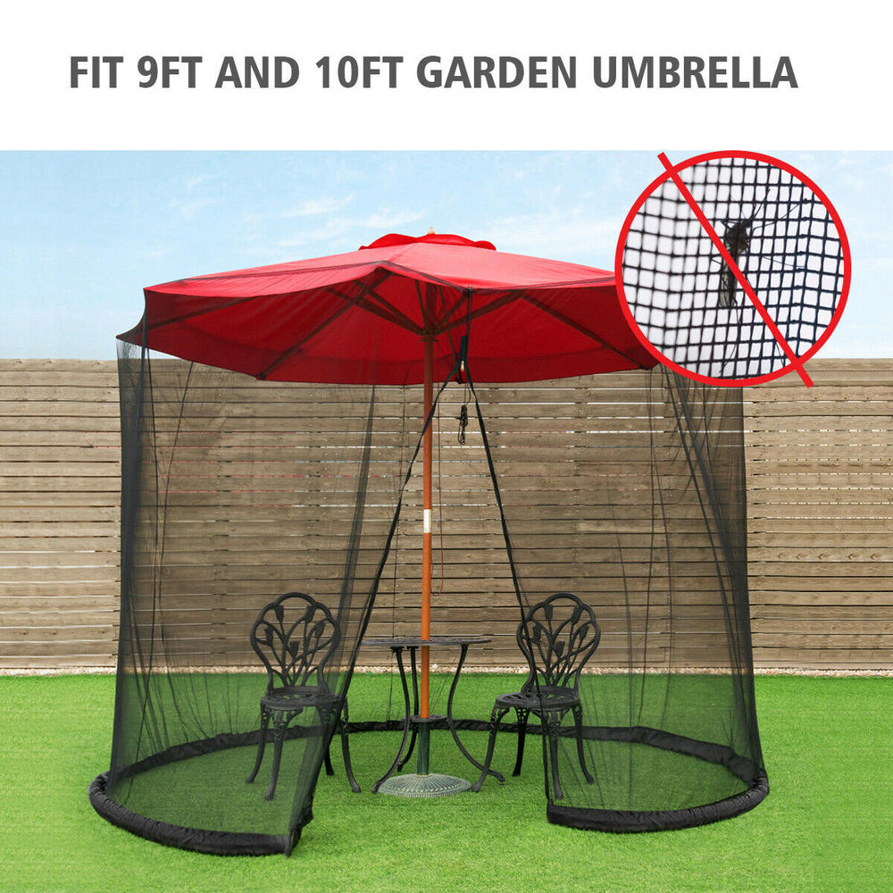 Goplus 9/10FT Umbrella Table Screen Cover Mosquito Bug Insect Net Outdoor Patio Netting