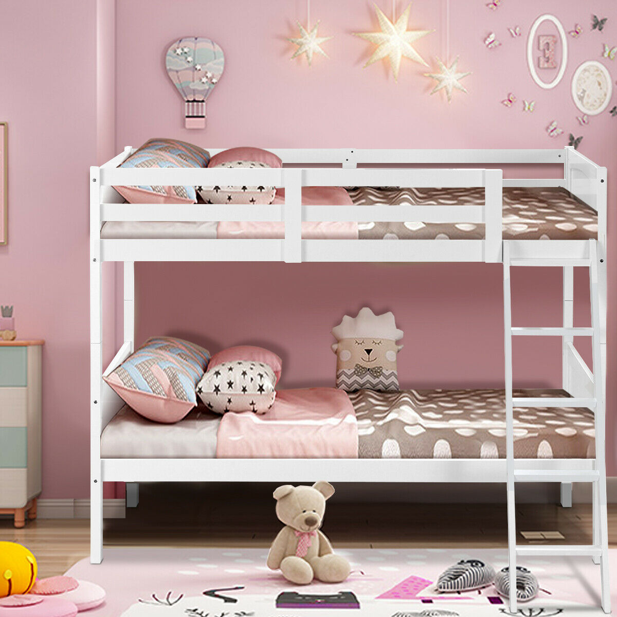 Costway Wooden Twin Over Bunk Beds, How Much Do Bunk Beds Cost