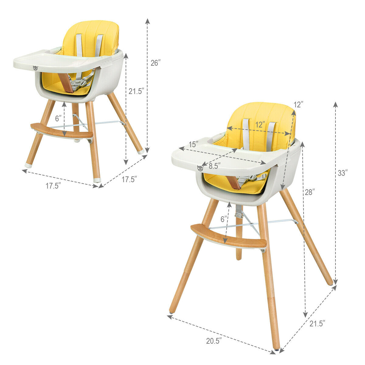 costway 3 in 1 baby high chair