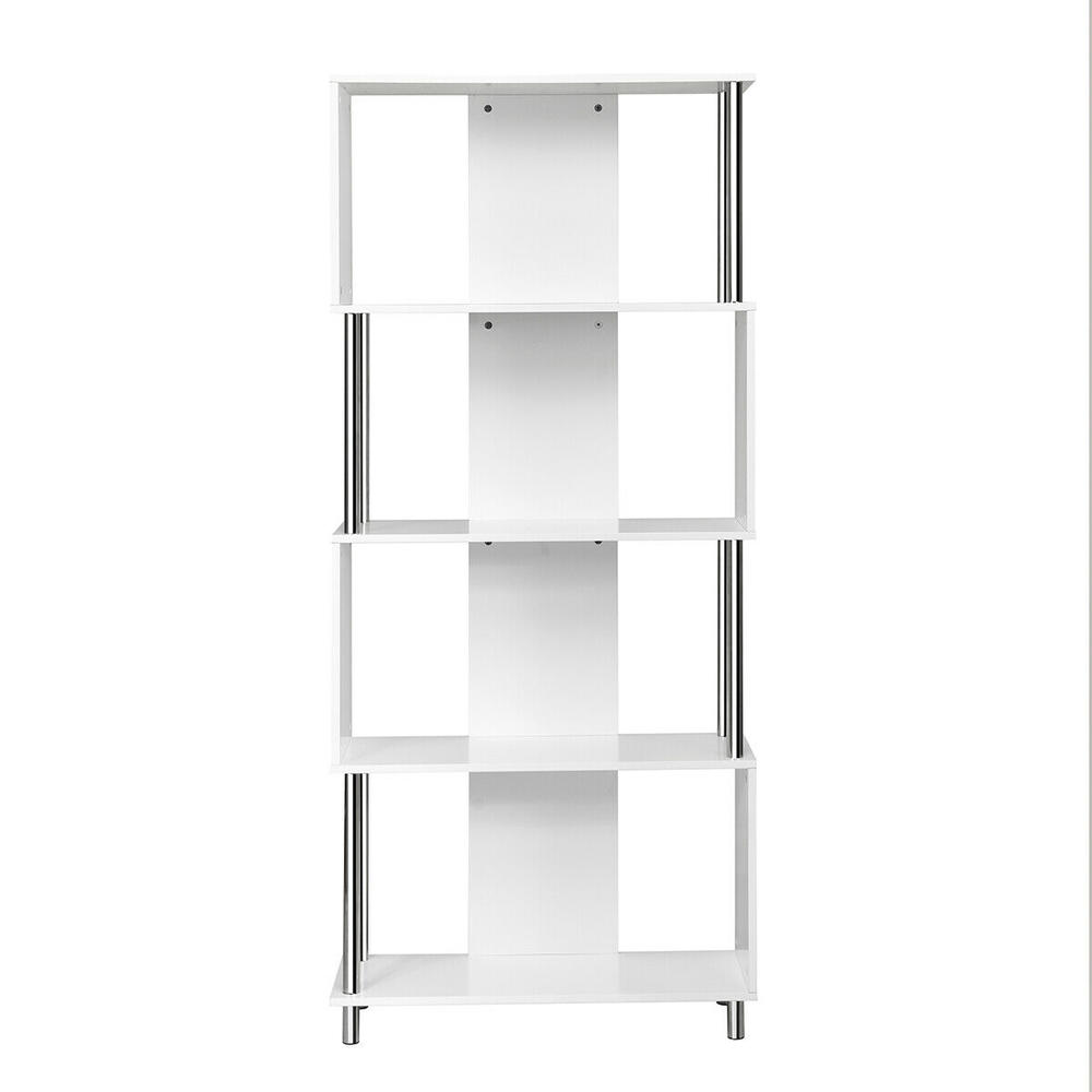 Goplus 4-Tier Bookcase Modern Display Shelf Organizer Snaking Storage ...