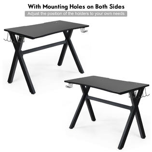 Costway Gaming Desk Computer Desk Table W Cup Holder Headphone Hook Gamer Workstation