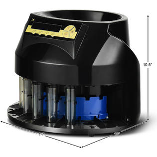 Costway EP24101 Electric Auto Coin Sorter Dispenser Counting Batching  w/Coin Tubes & LED Display