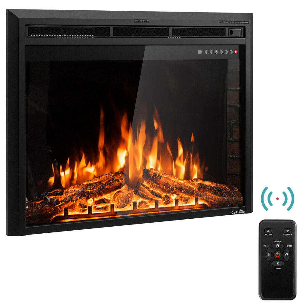 Goflame 36" Electric Fireplace Insert Freestanding Stove Heater Touch 750W-1500W Remote